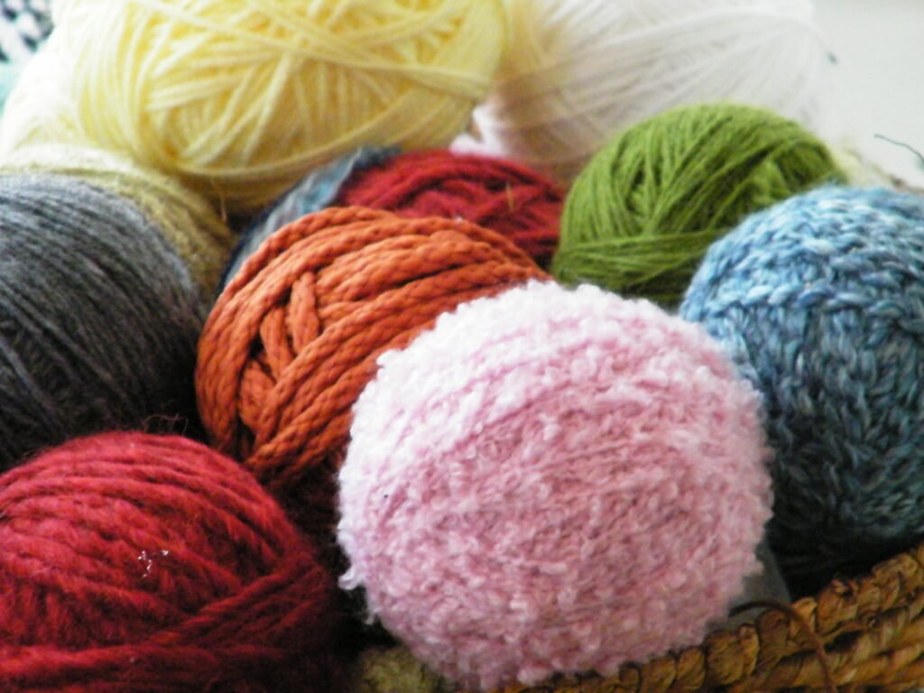 Yarn pom poms.