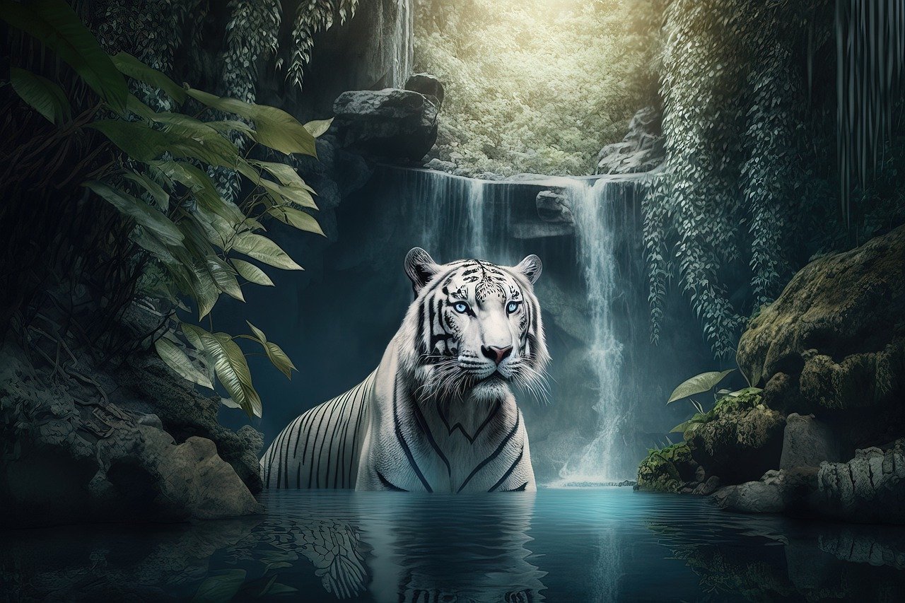 tiger are the alone big cat that love water
