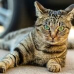 brown tabby cat on white textile