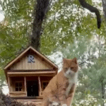 Outdoor Cat Ravioli Claims His Throne in Stunning Custom Treehouse