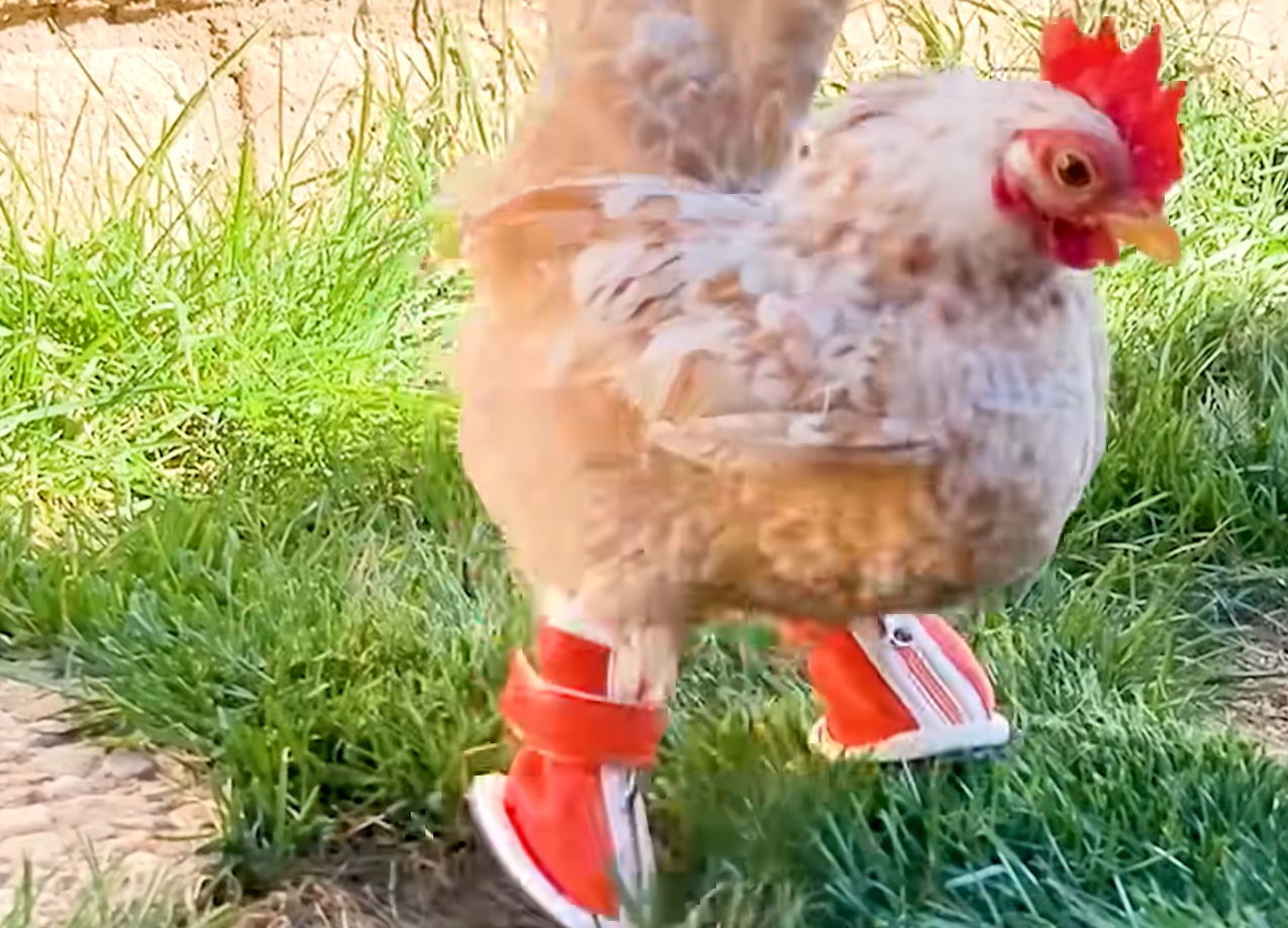 Chicken with Nubs for Feet Rocks a Wardrobe of 30 Custom Shoe Pairs