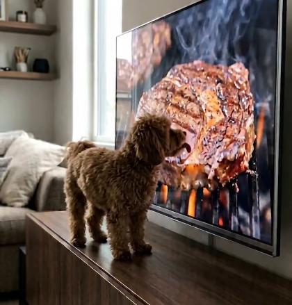 Maltipoo Joey's TV Steak Pursuit Ignites Viral Frenzy